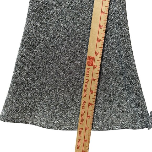 H&M Women’s Flared Dressy Pants Silver Metallic Pull On Size L Party Cocktails - Picture 10 of 11